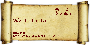 Váli Lilla névjegykártya